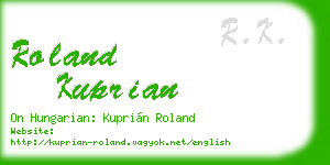roland kuprian business card